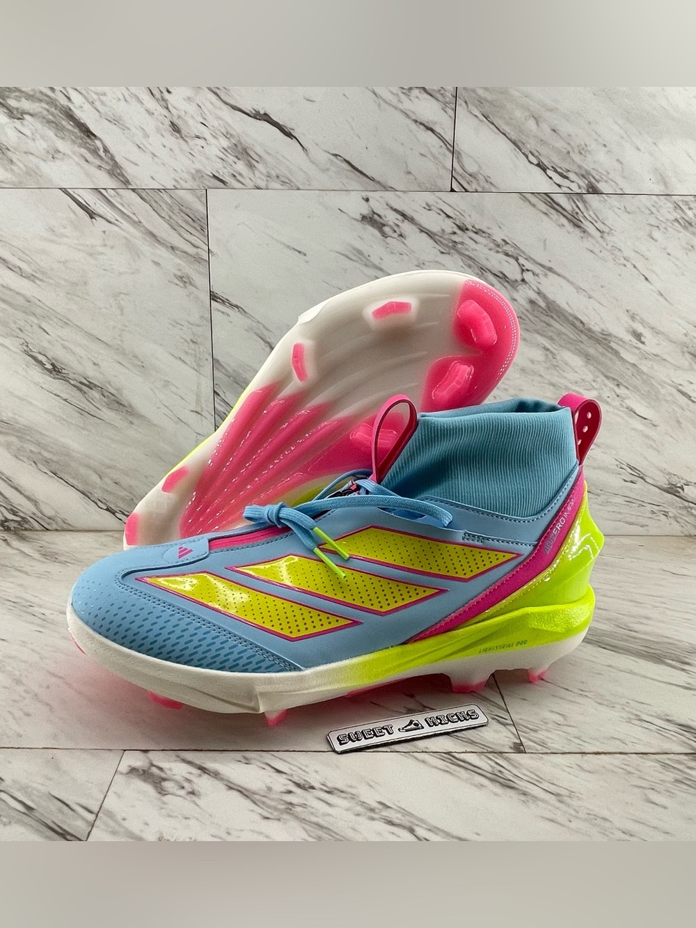 Adidas Adizero Impact+ 2.0 TPU Baseball Cleats Blue Pink Men’s
